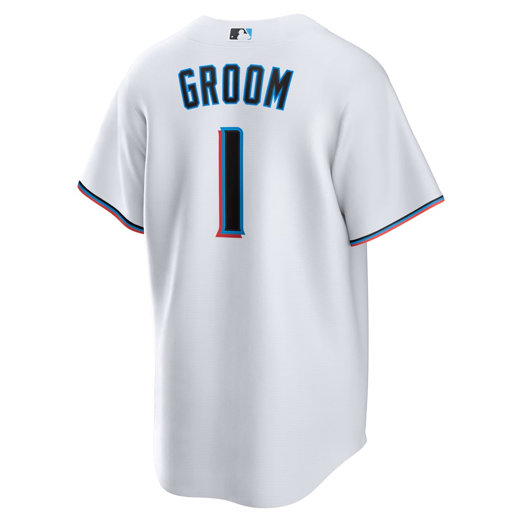  Miami Marlins Nike #1 Groom Home Replica Jersey - White
